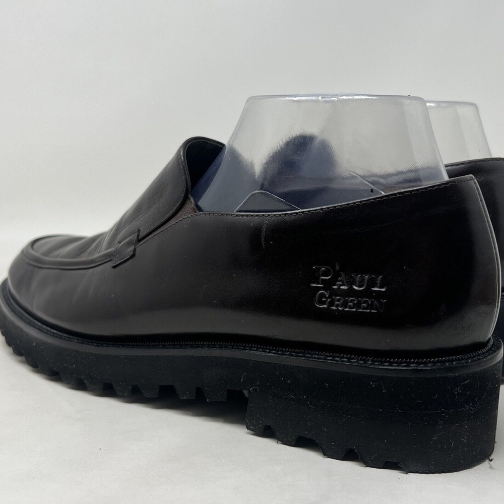 Paul Green Women's lug sole Platfrom Loafer Brown Leather Flat Slip On 8 US 10.5 - Picture 7 of 10